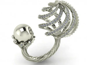 महिलाओं के लिए हीरे की अंगूठी 3D प्रिंट मॉडल