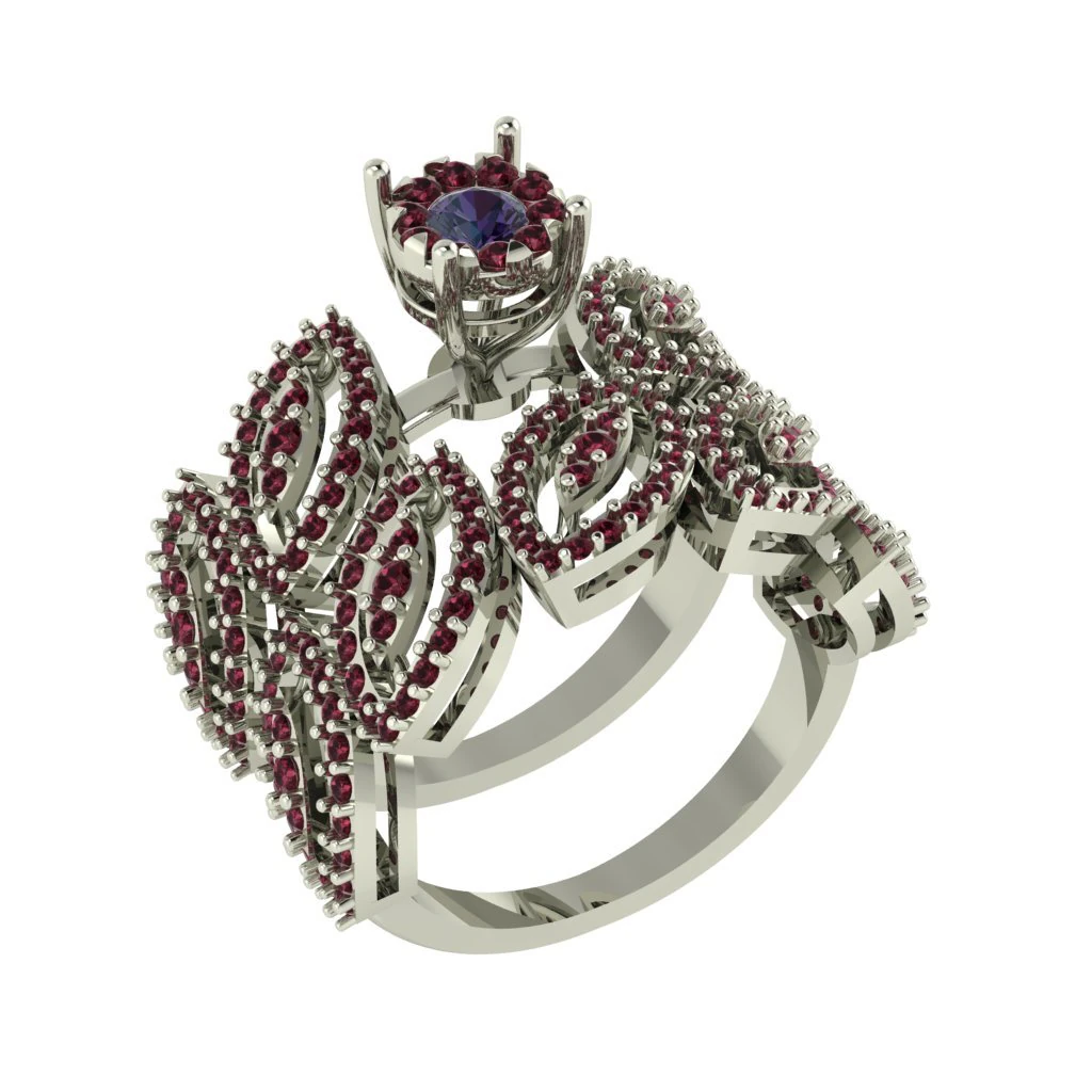 diamond ring for ladies 3D Print Model .c4d .max .obj .3ds .fbx .stl .blend 