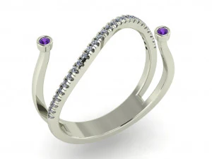 anel de diamante para senhoras Modelo de Impressão 3D