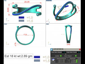 anel de diamante para senhoras Modelo de Impressão 3D