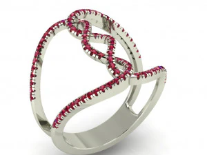 महिलाओं के लिए हीरे की अंगूठी 3D प्रिंट मॉडल