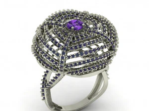 महिलाओं के लिए हीरे की अंगूठी 3D प्रिंट मॉडल