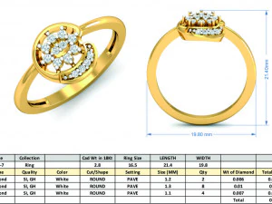 diamond ring for ladies 3D Print Model