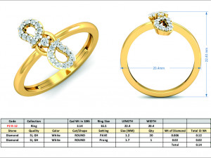 diamond ring for ladies 3D 打印模型
