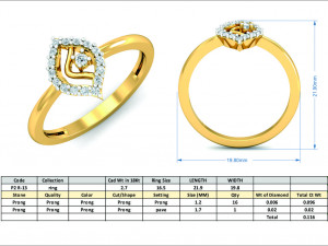 diamond ring for ladies Modello di stampa 3D