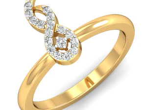 レディース用ダイヤモンドリング 3Dプリントモデル