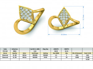 diamond ring for ladies Modello di stampa 3D