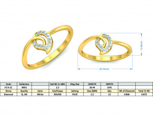 diamond ring for ladies Model Cetak 3D