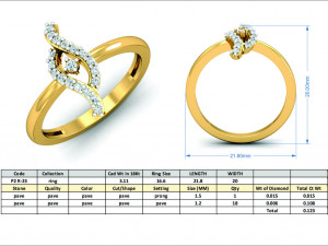 diamond ring for ladies 3D 打印模型