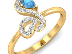 महिलाओं के लिए हीरे की अंगूठी 3D प्रिंट मॉडल