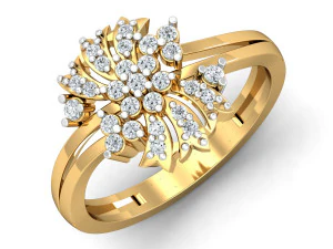 여성용 다이아몬드 반지 3D 프린트 모델