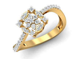 レディース用ダイヤモンドリング 3Dプリントモデル