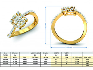 diamond ring for ladies 3D Baskı Modeli