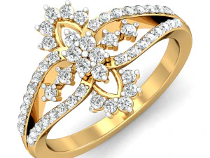 anello con diamanti per donna Modello di stampa 3D