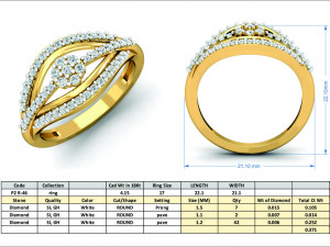 diamond ring for ladies 3D Baskı Modeli