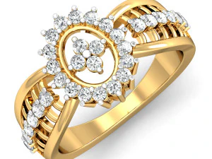 anello con diamanti per donna Modello di stampa 3D