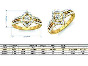 diamond ring for ladies 3D प्रिंट मॉडल