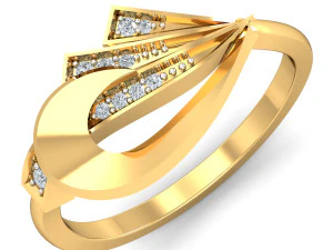 anello con diamanti per donna Modello di stampa 3D