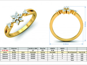 diamond ring for ladies 3D 打印模型