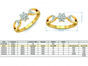 diamond ring for ladies 3D Print Model