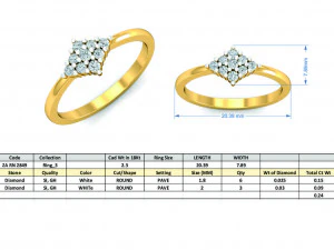 diamond ring for ladies 3D Print Model
