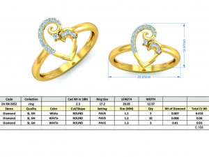 diamond ring for ladies 3D Print Model