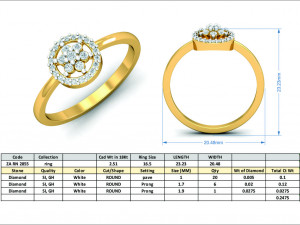 diamond ring for ladies 3D 打印模型