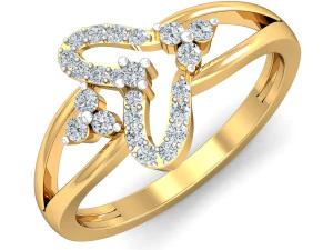 महिलाओं के लिए हीरे की अंगूठी 3D प्रिंट मॉडल