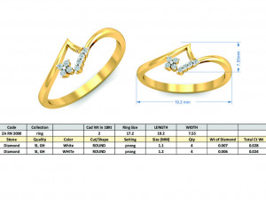 diamond ring for ladies Modello di stampa 3D