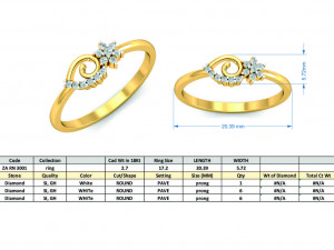 diamond ring for ladies 3D 打印模型