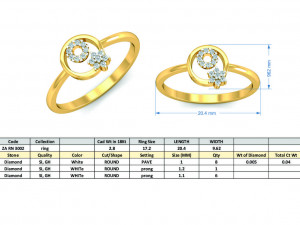 diamond ring for ladies 3D-printmodel