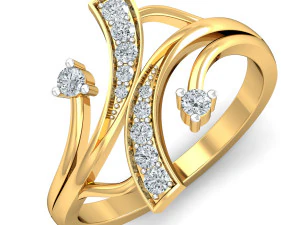 Diamantring f&uuml;r Damen 3D Druckmodell