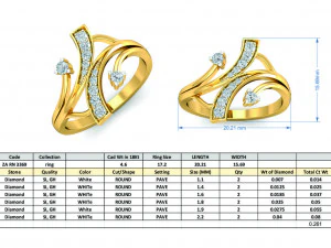 diamond ring for ladies 3D Print Model