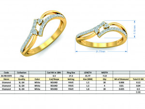 diamond ring for ladies 3D 打印模型