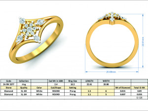 diamond ring for ladies 3D-printmodel