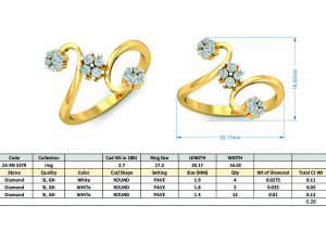 diamond ring for ladies 3D Baskı Modeli