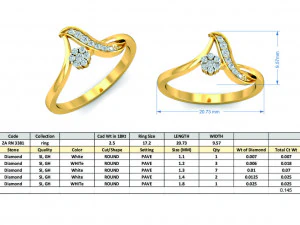 diamond ring for ladies 3D Print Model