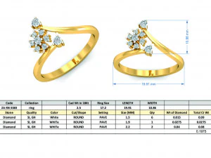 diamond ring for ladies 3D Print Model