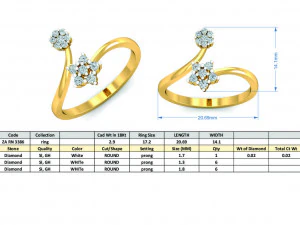 diamond ring for ladies 3D Print Model
