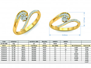 diamond ring for ladies 3Dプリントモデル