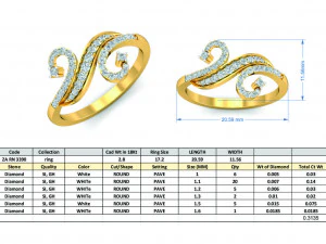 diamond ring for ladies 3D Print Model