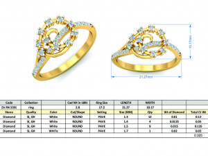 diamond ring for ladies 3D Принт Модель