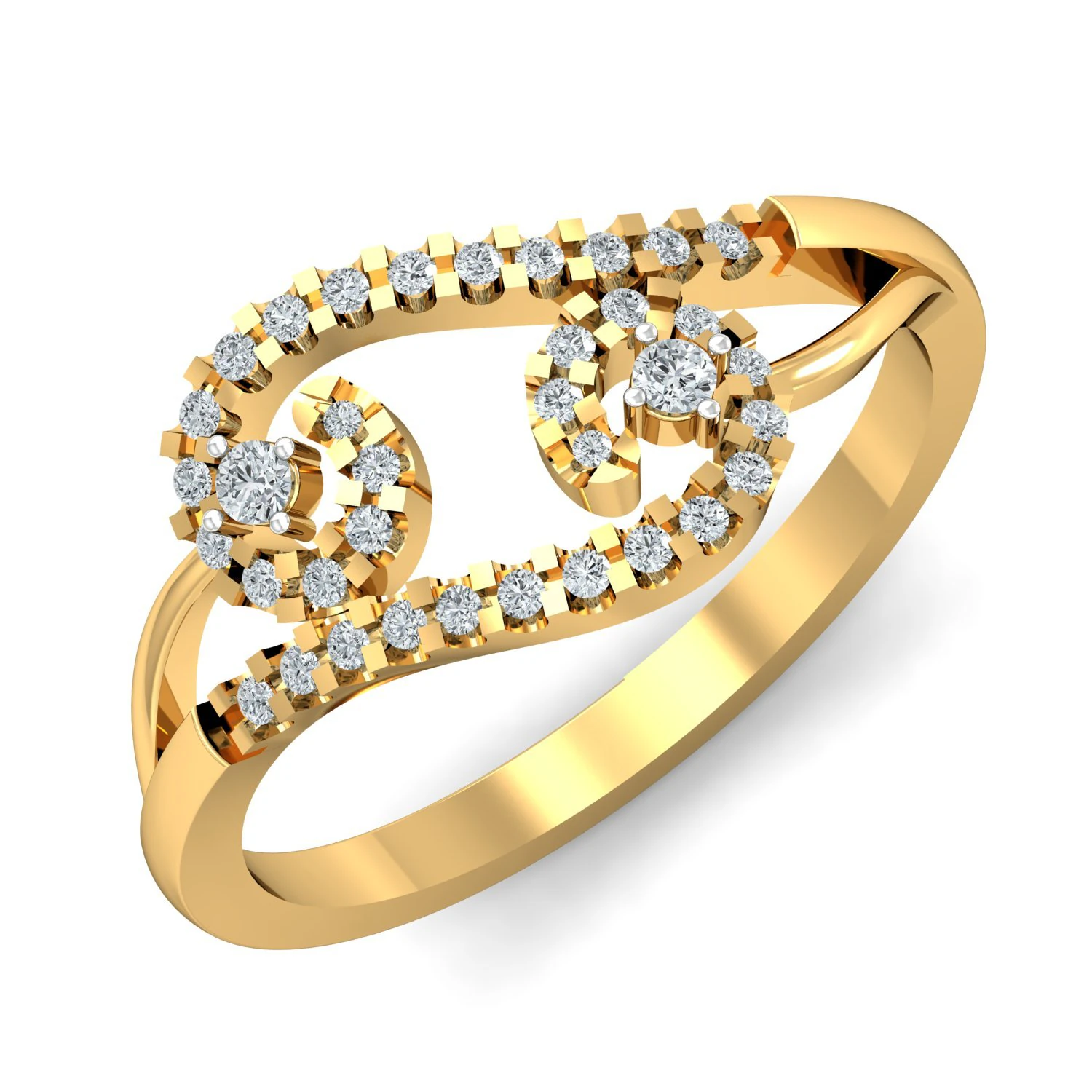 diamond ring for ladies 3D Print Model .c4d .max .obj .3ds .fbx .stl .blend