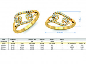 diamond ring for ladies 3D-printmodel
