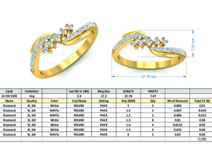 diamond ring for ladies 3D 打印模型