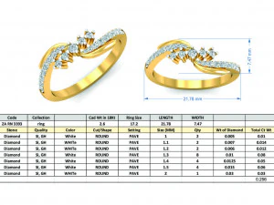 diamond ring for ladies 3D Print Model
