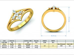 diamond ring for ladies 3D Print Model