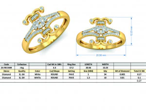diamond ring for ladies 3D Print Model