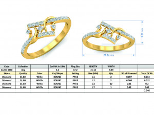 diamond ring for ladies 3D 打印模型