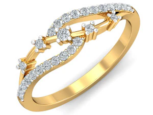 Diamantring für Damen 3D Druckmodell